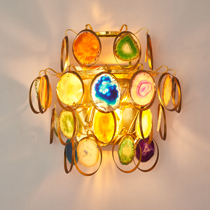 💡 Настенный светильник из спилов натурального камня AGATE WALL купить 💡 в Москве с доставкой, цена в Theretro