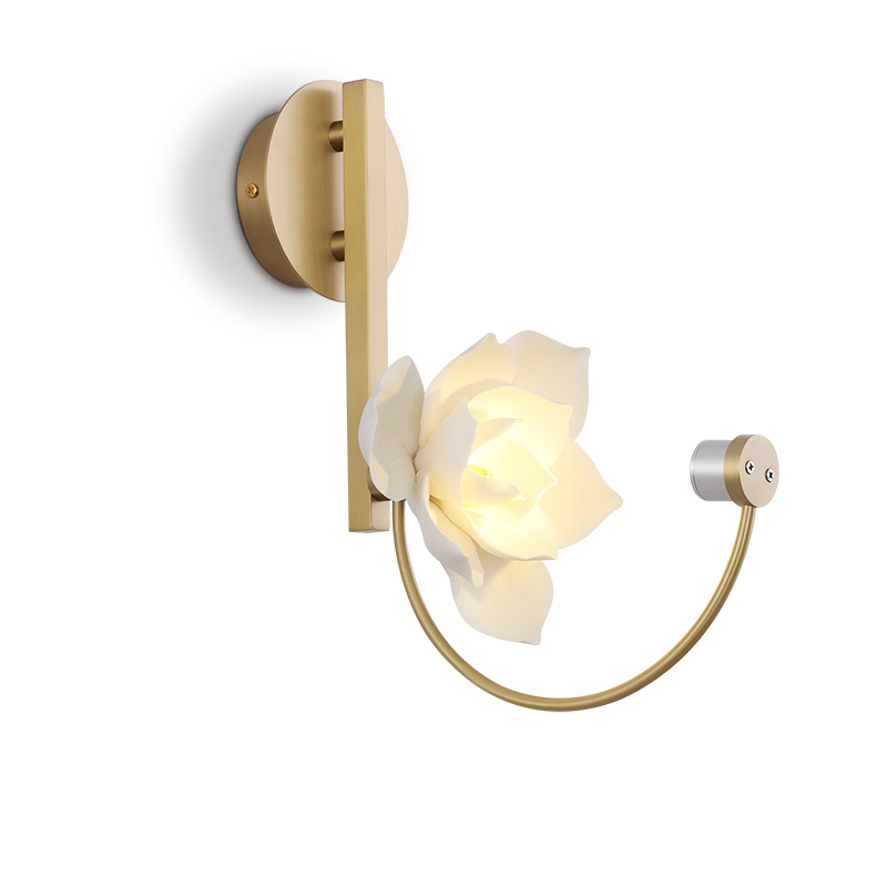 💡 Настенный светильник с керамическим плафоном в виде цветка MAGNOLIA WALL купить 💡 в Москве с доставкой, цена в Theretro
