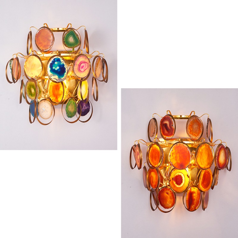 💡 Настенный светильник из спилов натурального камня AGATE WALL купить 💡 в Москве с доставкой, цена в Theretro