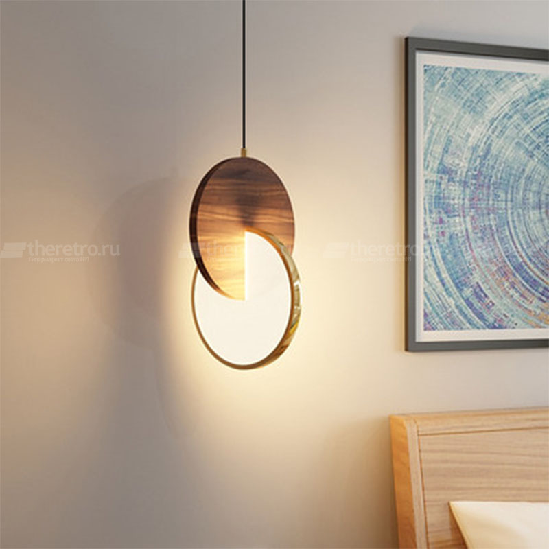 Светодиодный подвесной светильник из пересекающихся дисков GLATT WOOD фото 8