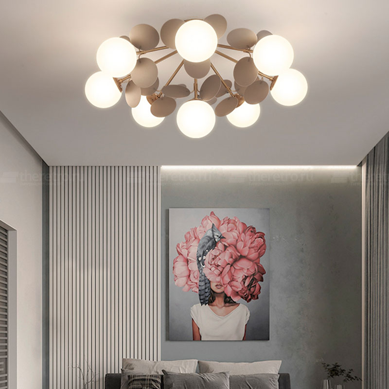 Потолочная люстра в современном стиле с шарообразными матовыми плафонами и декором в виде цветных дисков MATISSE C фото 10