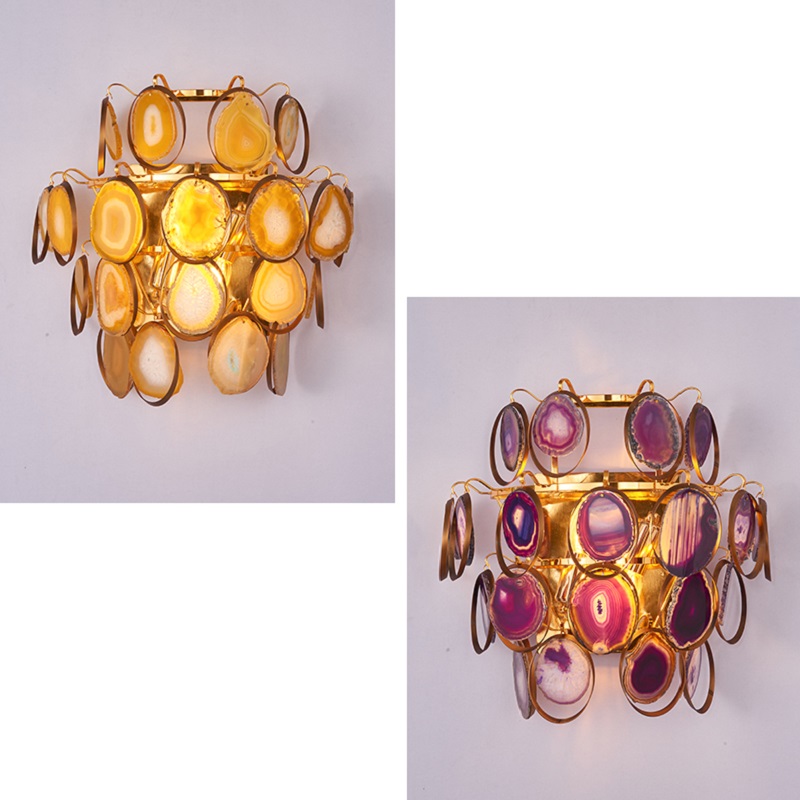 💡 Настенный светильник из спилов натурального камня AGATE WALL купить 💡 в Москве с доставкой, цена в Theretro