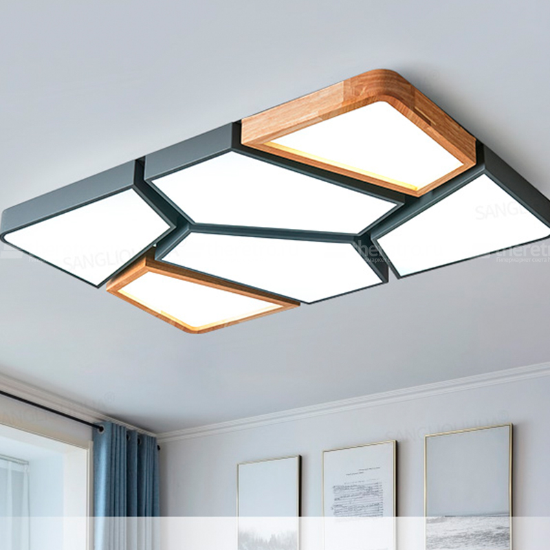 Купить прямоугольный потолочный светильник из диагональных сегментов с .
