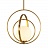 Подвесной светильник в скандинавском стиле со стеклянным плафоном в каркасе из колец WHIM 30 см   фото 2