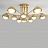 Серия люстр с шарообразными плафонами и металлическими абажурами в форме полусфер FABIANA 10 ламп латунь фото 8