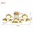 Серия люстр с шарообразными плафонами и металлическими абажурами в форме полусфер FABIANA 10 ламп латунь фото 6