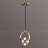 Подвесной светильник с круглым плафоном в виде кристалла на золотом кольце ADONICA 3 лампы прямоугольная база фото 4
